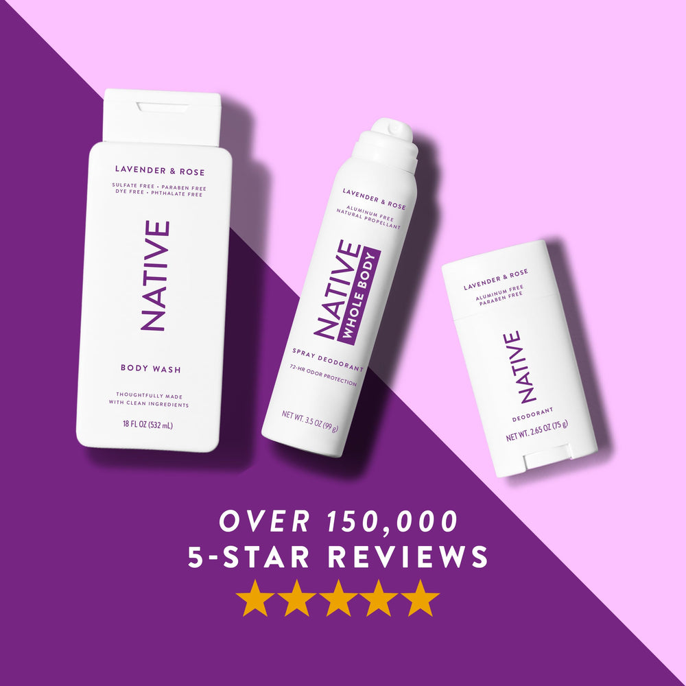 Native Lavender Rose packaging highlights eco-friendly design and simple branding.