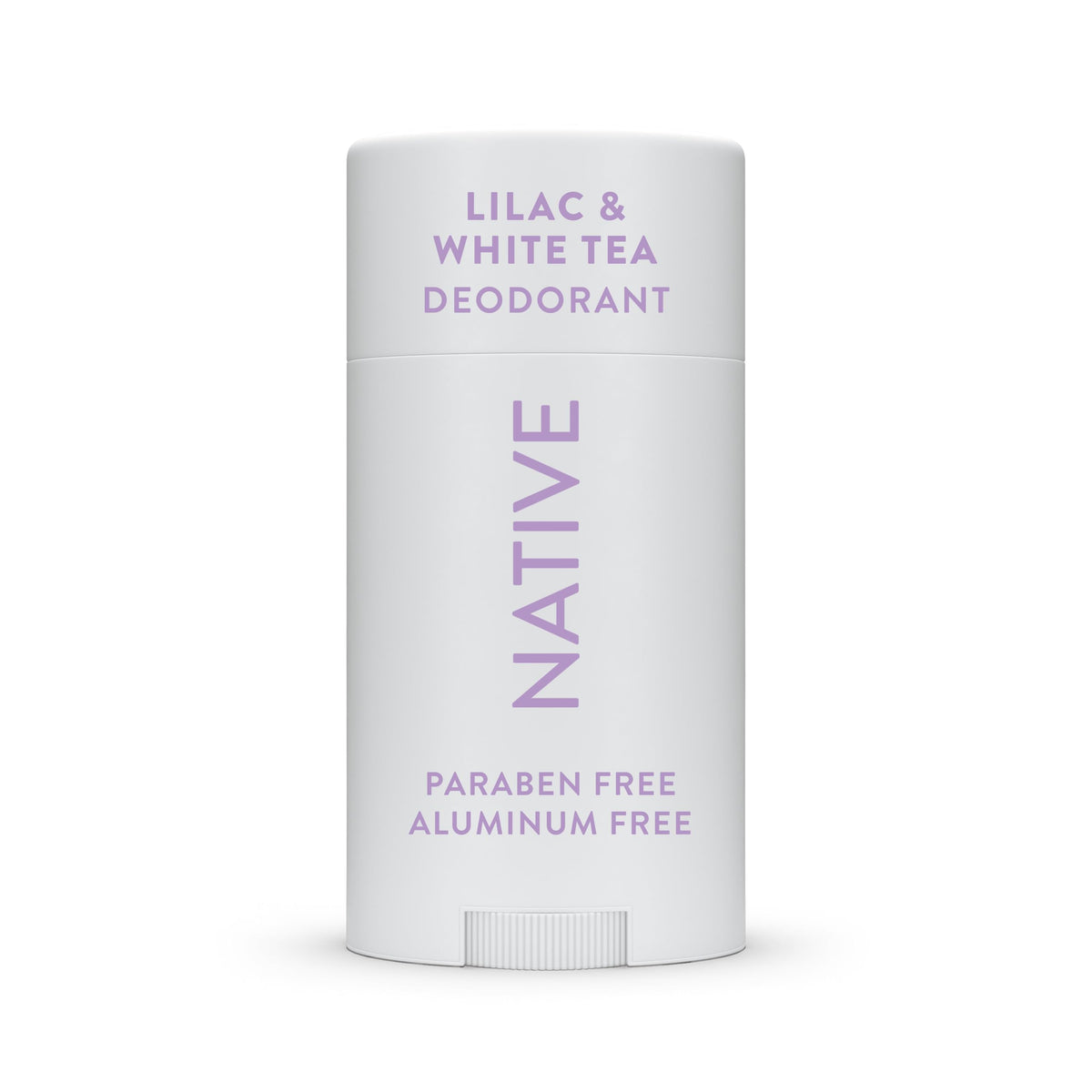 Native Deodorant Lilac & White Tea bottle close-up showing aluminum-free daily freshness