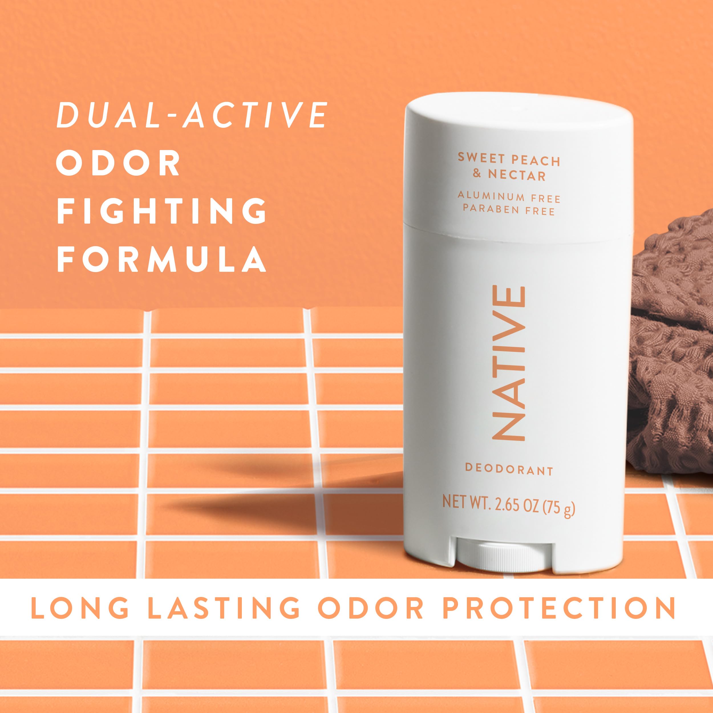Native deodorant no residue finish shows no white marks on skin.