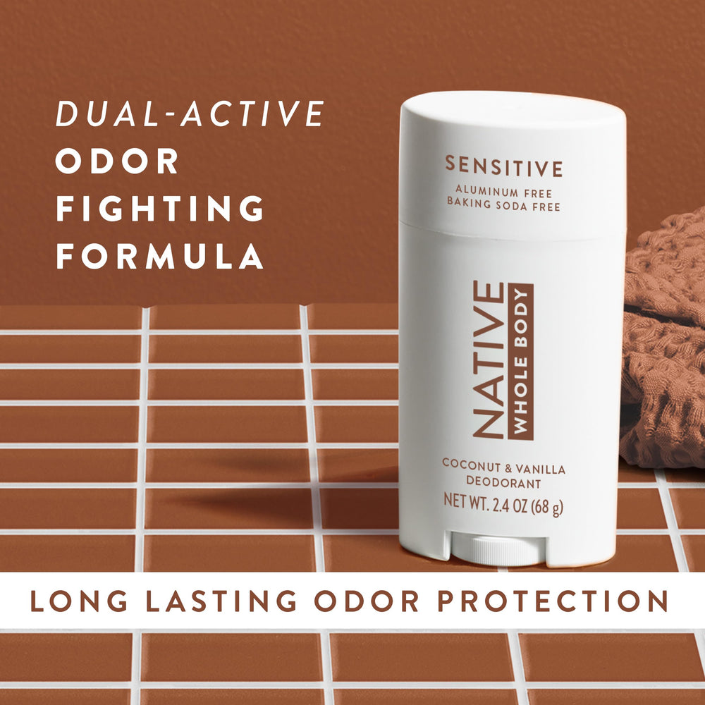Native Whole Body Deodorant Stick coconut oil shea butter key ingredients close-up