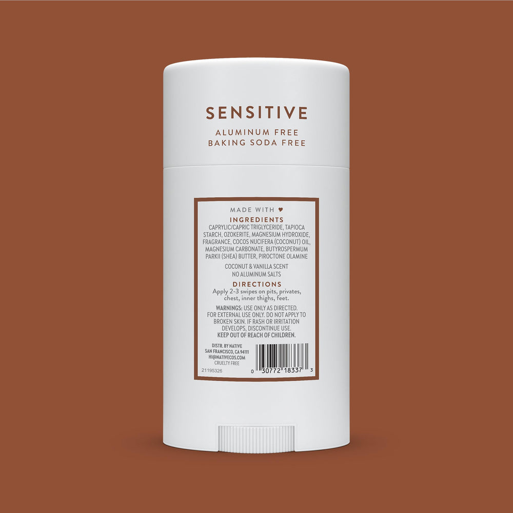 Native Whole Body Deodorant Stick coconut-vanilla scent evokes tropical fragrance