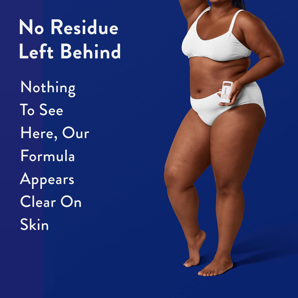 Native deodorant no-residue application on skin