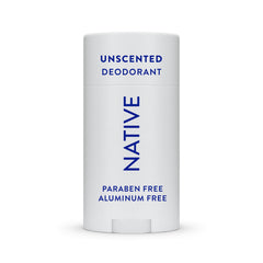 Native unscented deodorant bottle—aluminum-free protection for all-day odor control.