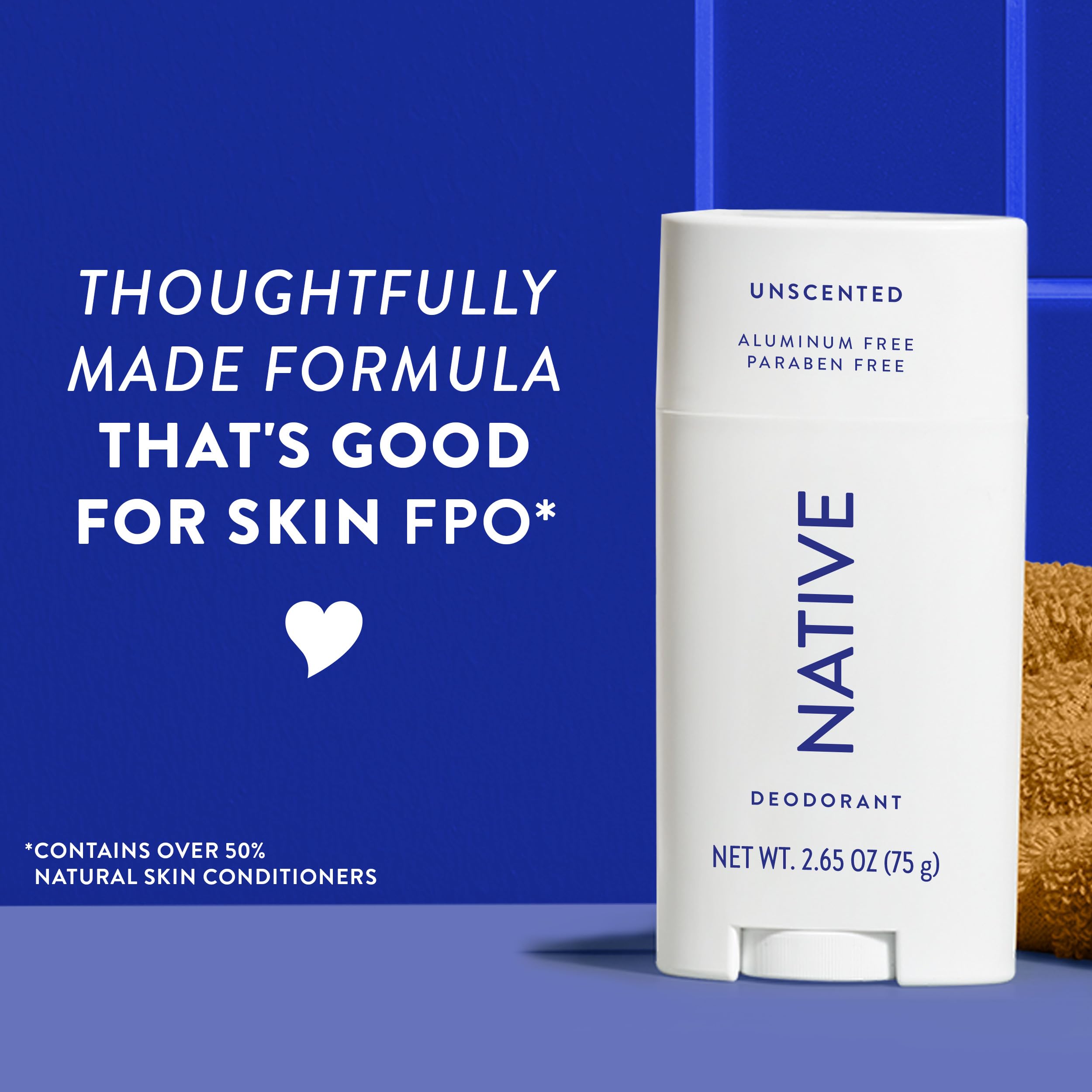 Native unscented shea butter ingredient—soothing underarm comfort.