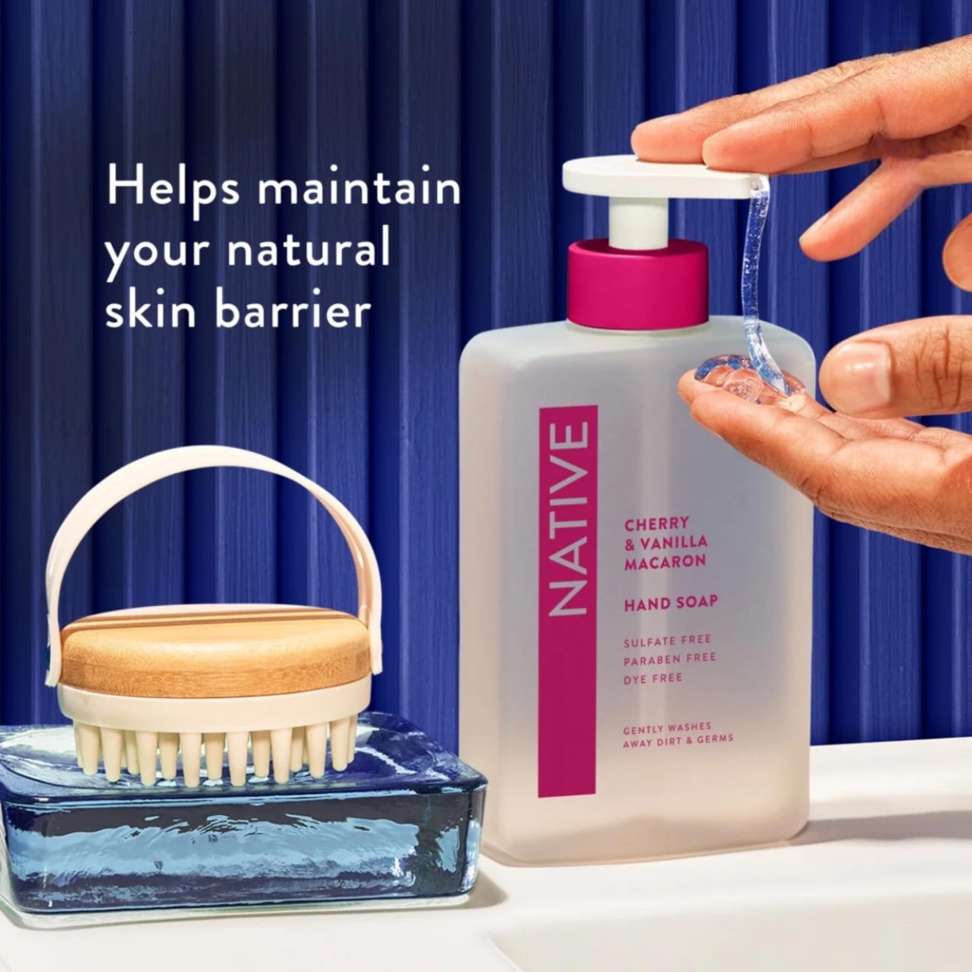 Native Hand Soap Set coconut-vanilla bottle close-up with tropical scent notes for refreshing wash