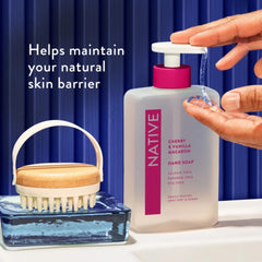 Native Hand Soap Set coconut-vanilla bottle close-up with tropical scent notes for refreshing wash