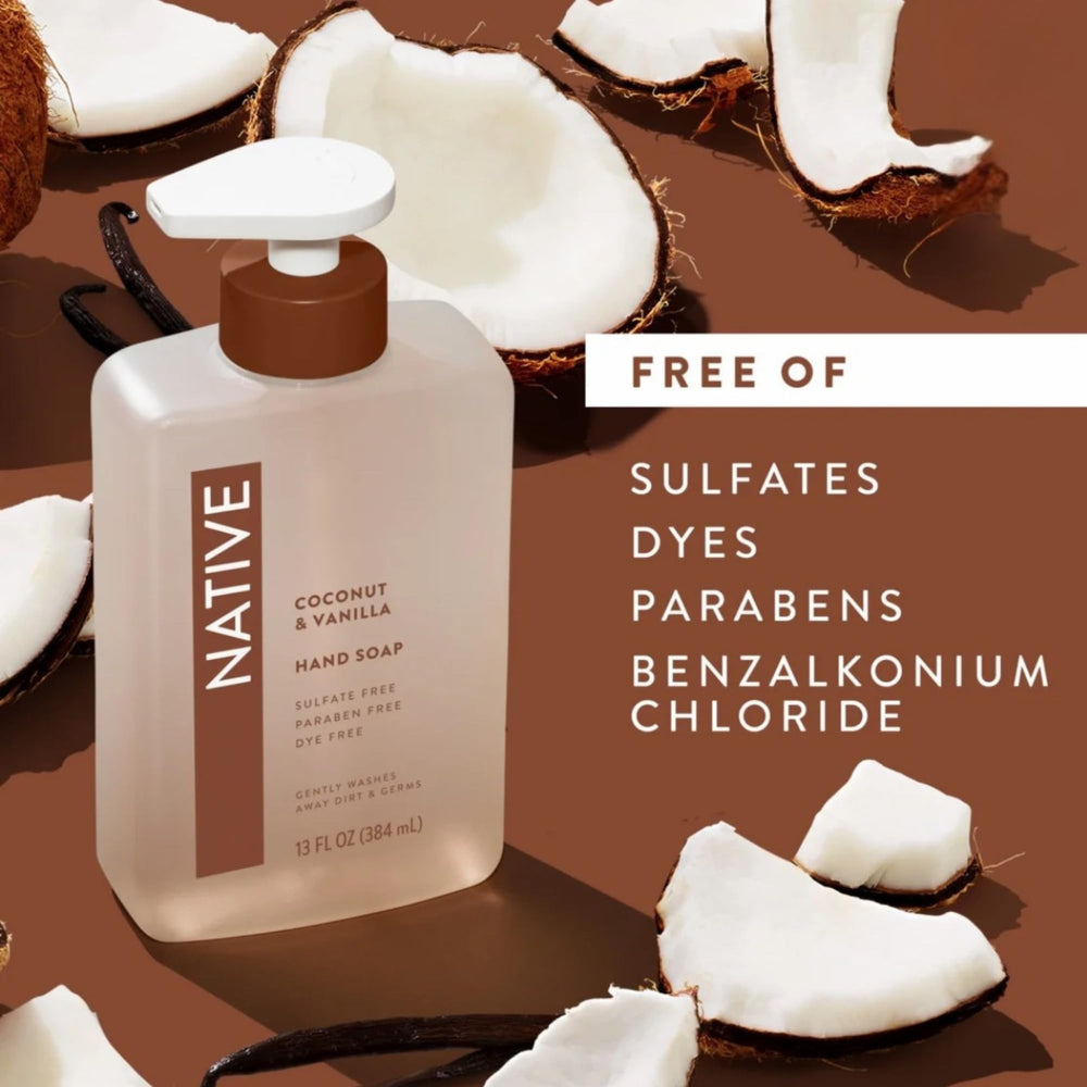 Native Hand Soap Set two-pack packaging on bathroom counter for convenient multi-sink use