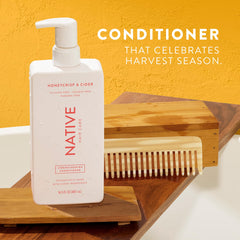 Native Honey Crisp Cider conditioner tube highlights conditioning for detangling and smoothness.