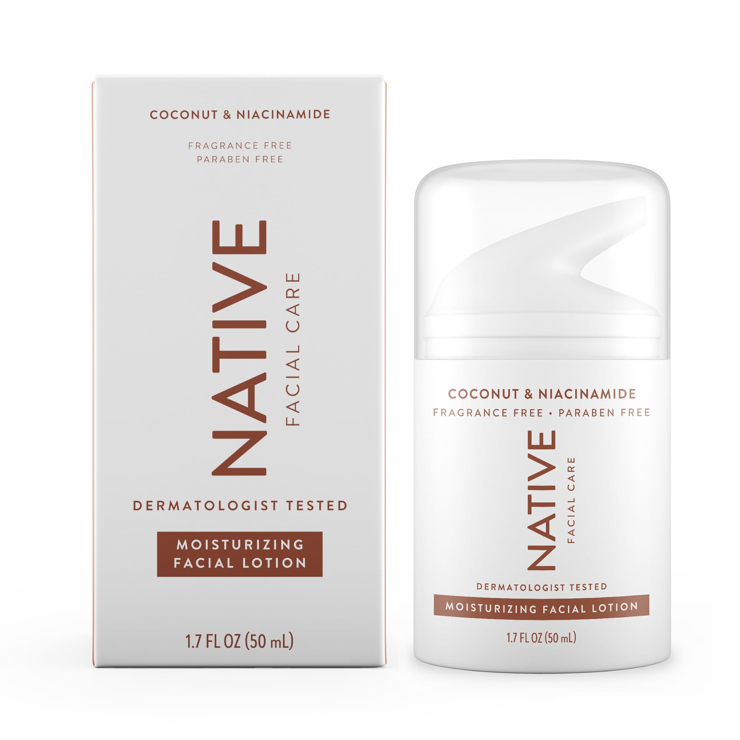 Native moisturizing daily facial moisturizer bottle delivering lightweight hydration