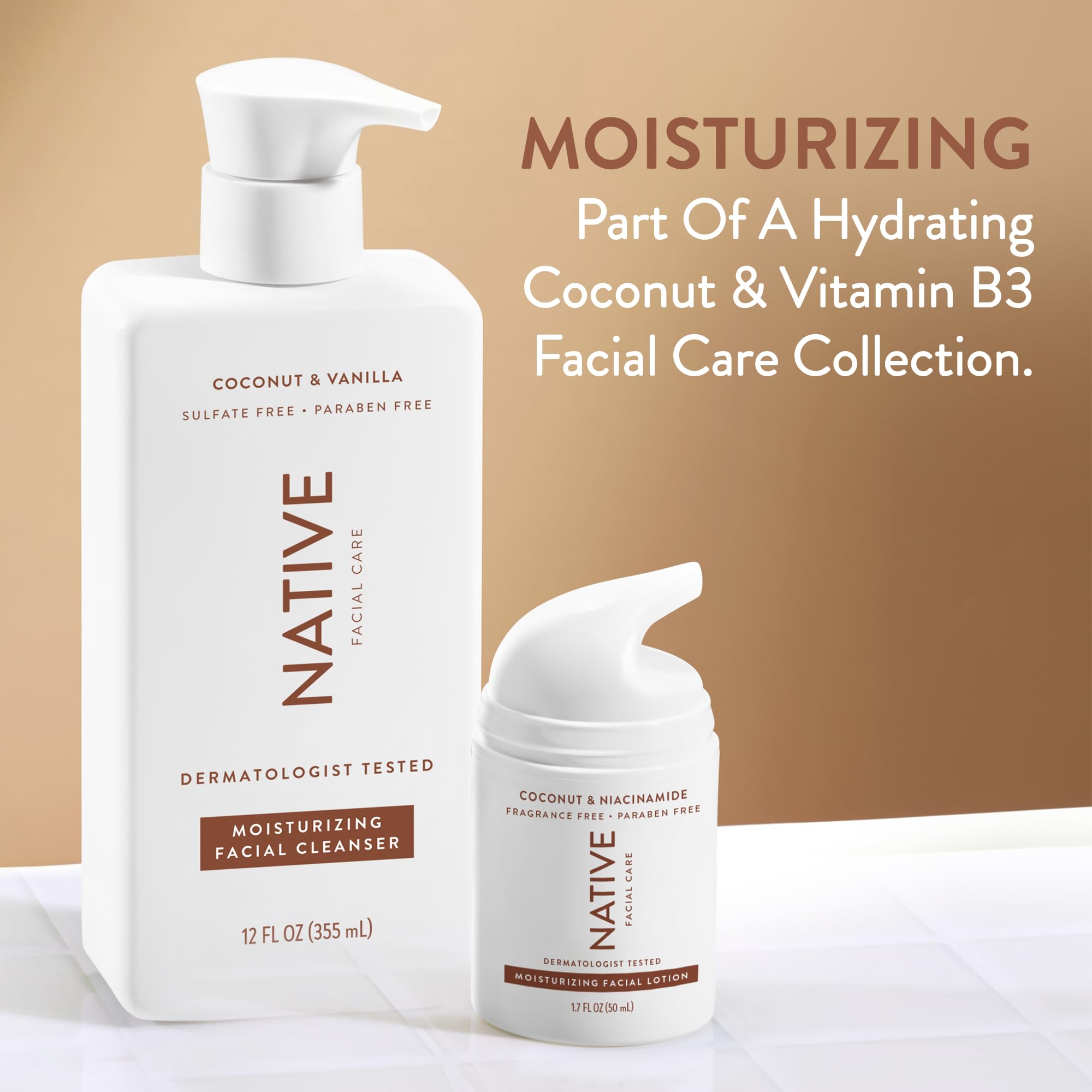 Native moisturizer skin close-up showing hydration and smoothness
