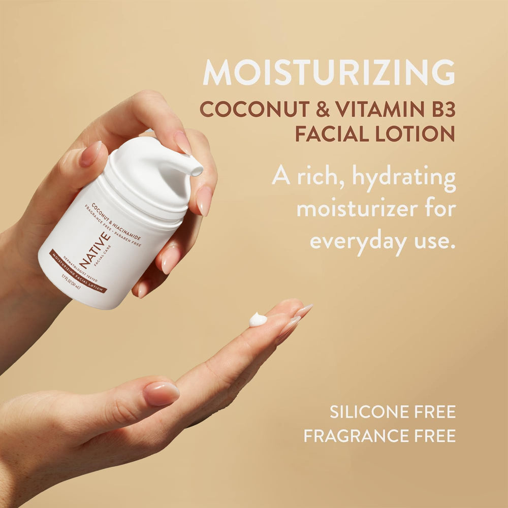 Native moisturizer texture close-up highlighting smooth, quick-absorbing, non-greasy feel