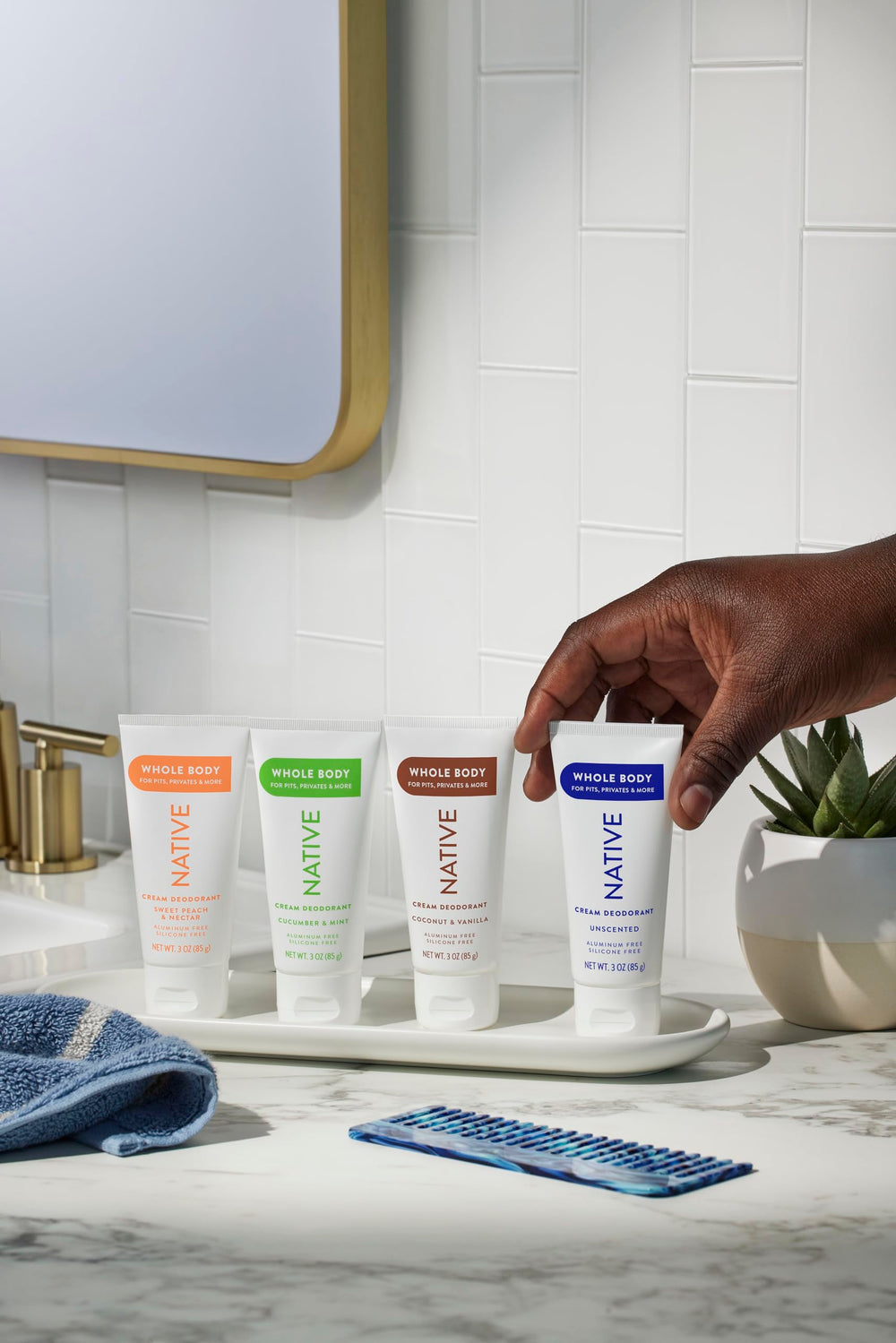 Native no-residue application visual hints at clean wear without white marks.