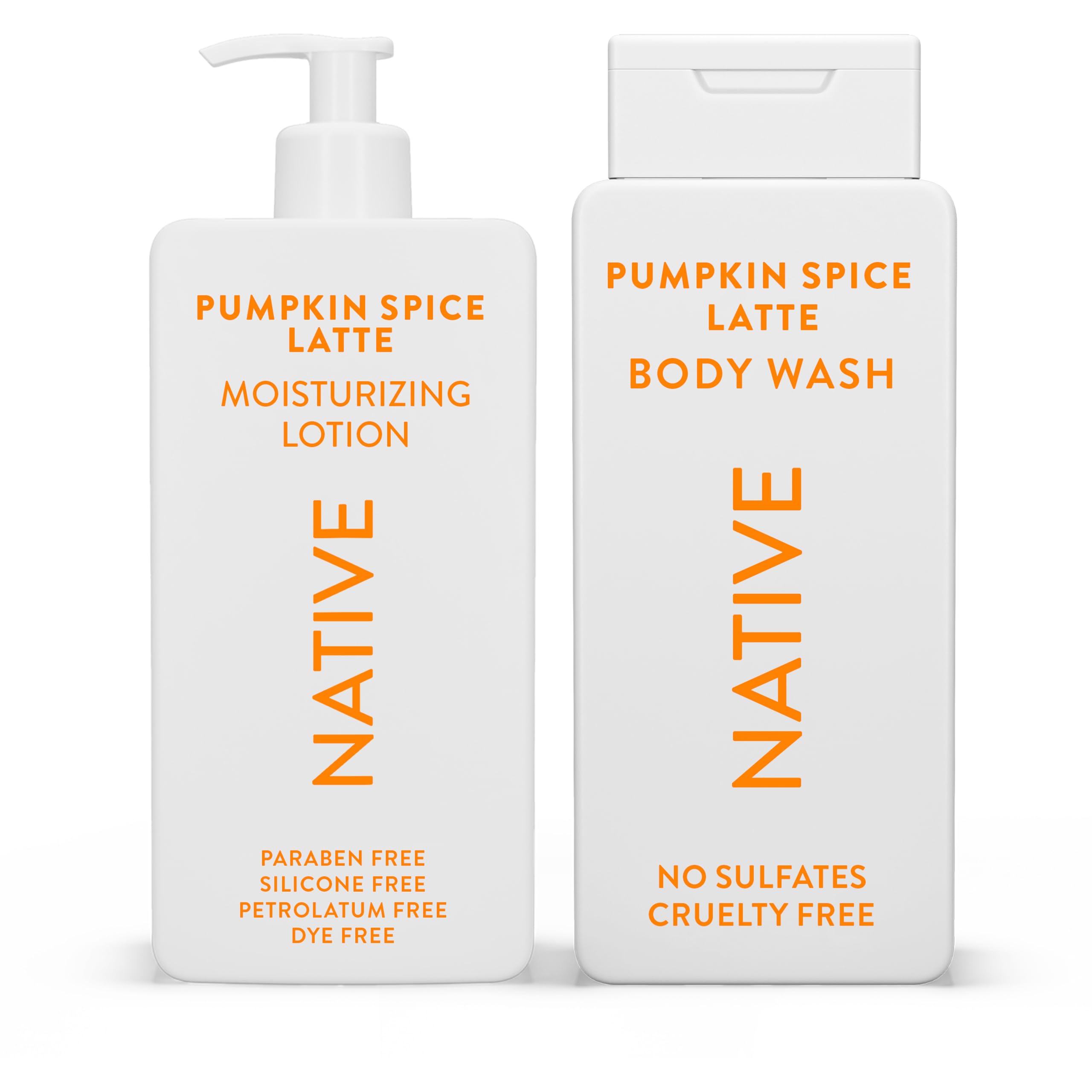 Native Pumpkin Spice Latte body wash lather for a spa-like shower ritual.