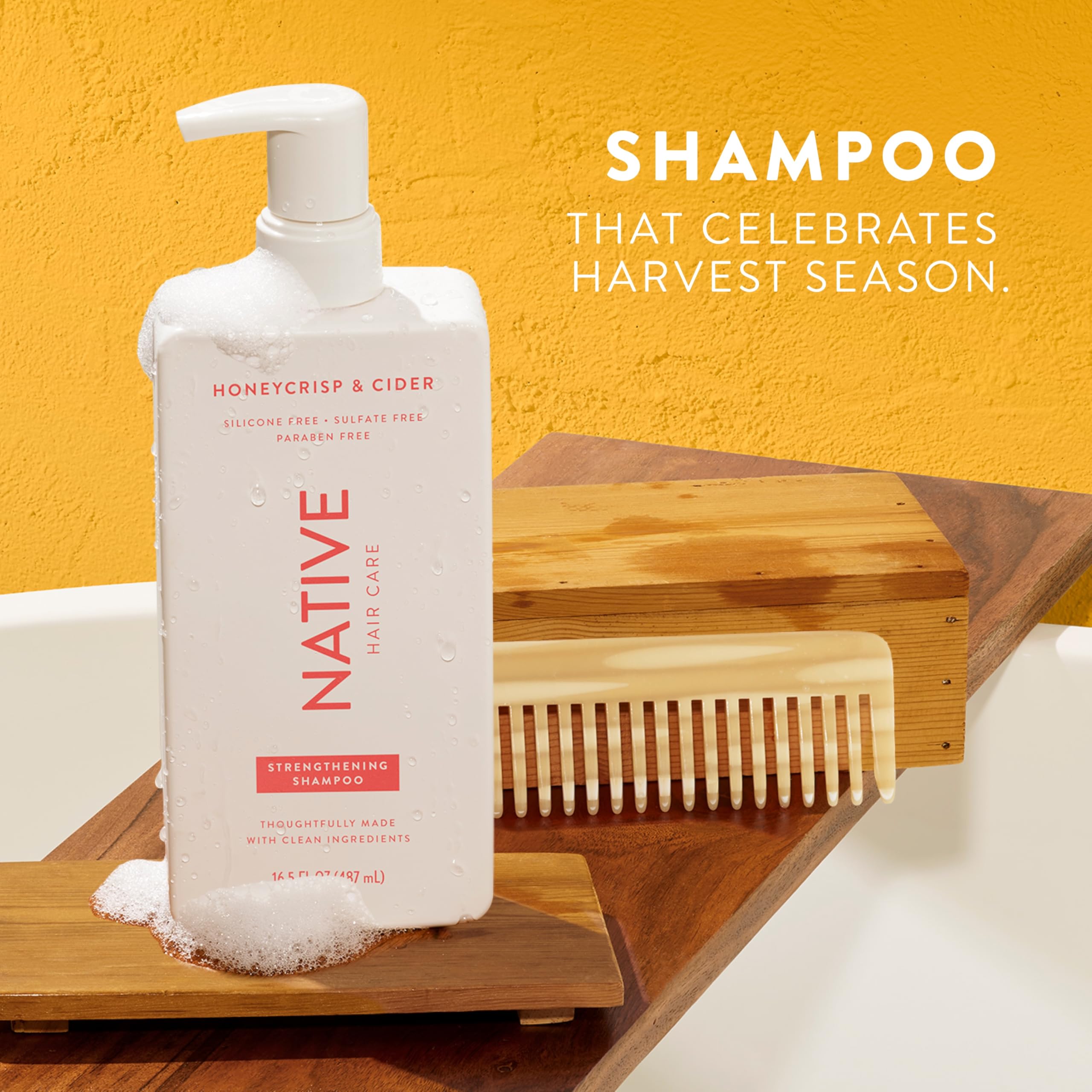 Native sulfate-free foam demonstrates gentle cleansing suitable for all skin types.