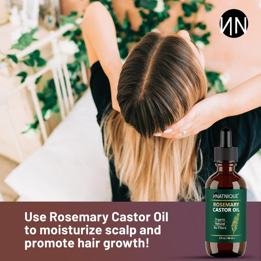 Natnique rosemary castor oil lash and brow use for fuller look