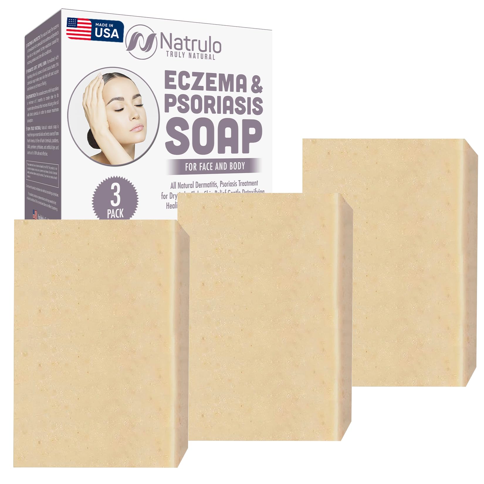 Natrulo eczema soap bar for face and body soothing facial skin