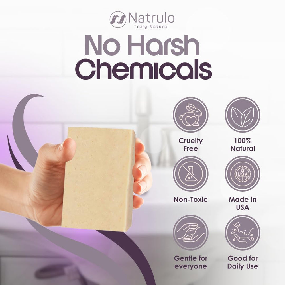 Natural ingredients USA-made label on Natrulo soap
