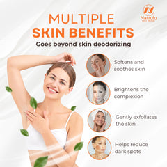 Natrulo Persimmon Soap Bar hand-application scene suggests odor reduction during daily routines.