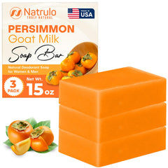Natrulo Persimmon Soap Bar packaging highlights natural ingredients for everyday odor control.