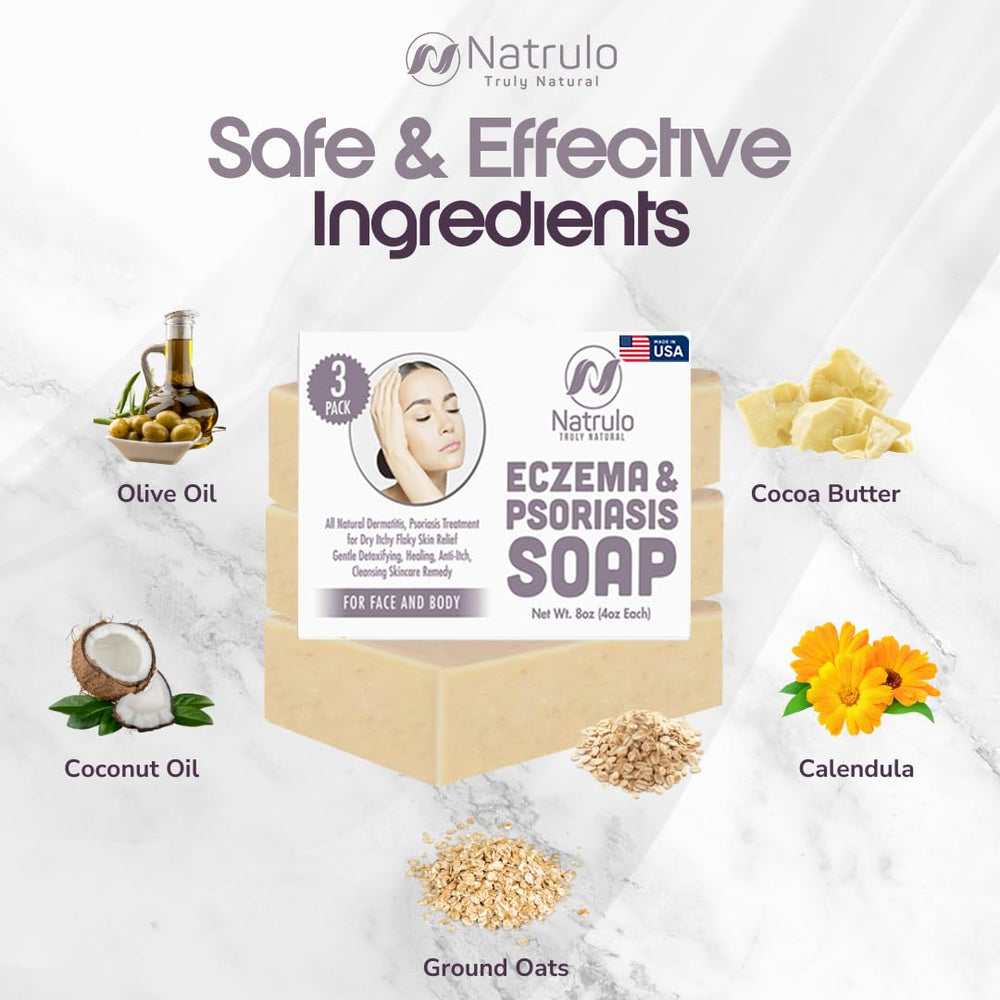 Lather application of Natrulo eczema soap bar for gentle cleansing