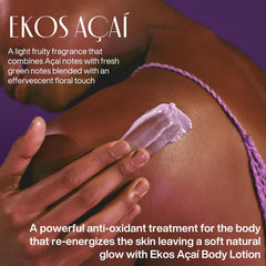 Natura Açaí Body Lotion label highlights vegan cruelty-free Brazilian formula.