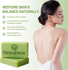 Natura Derm Tea Tree Soap foamy lather demonstrates gentle cleansing and oil control.