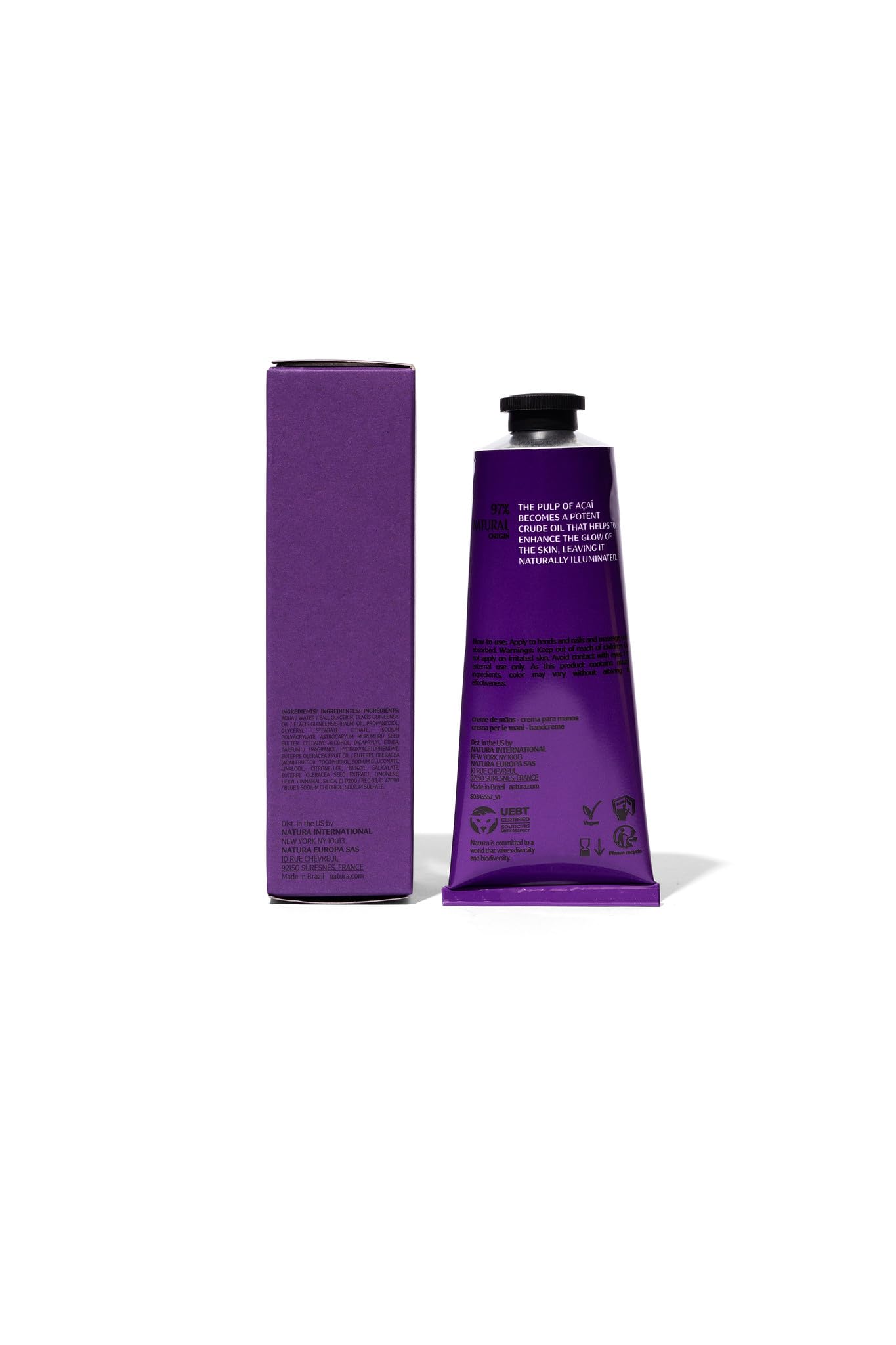 Natura Ekos Acai Hand Cream shelf display – inviting self-care routine.