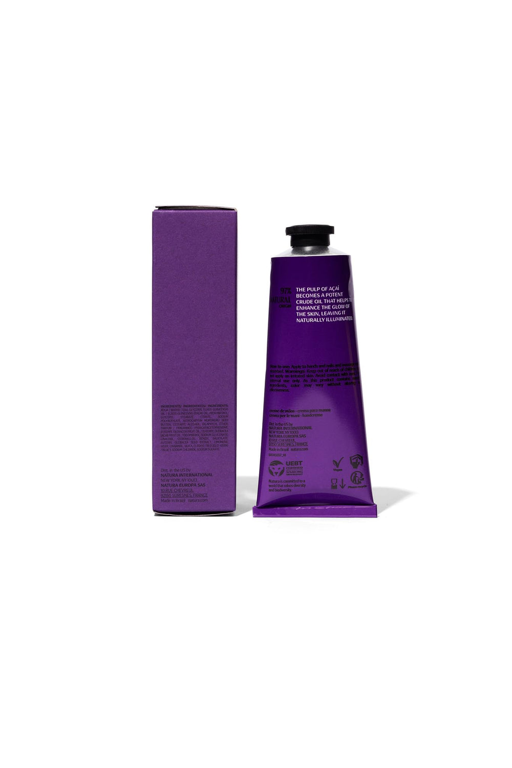 Natura Ekos Acai Hand Cream shelf display – inviting self-care routine.
