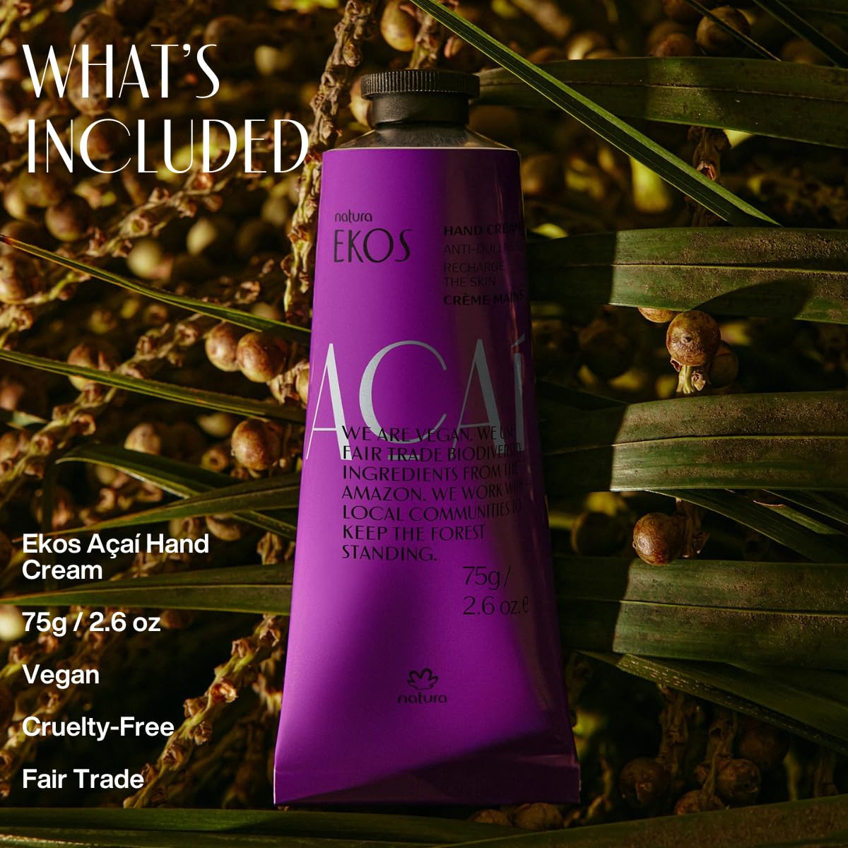 Natura Ekos Acai Hand Cream texture – lightweight, non-greasy absorption.