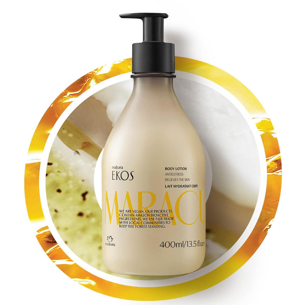 Natura Ekos Passion Fruit lotion bottle for all-day hydration and smooth skin