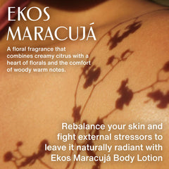 Natura Ekos Passion Fruit lotion hands-application demonstrates smooth, hydrated skin during daily routine