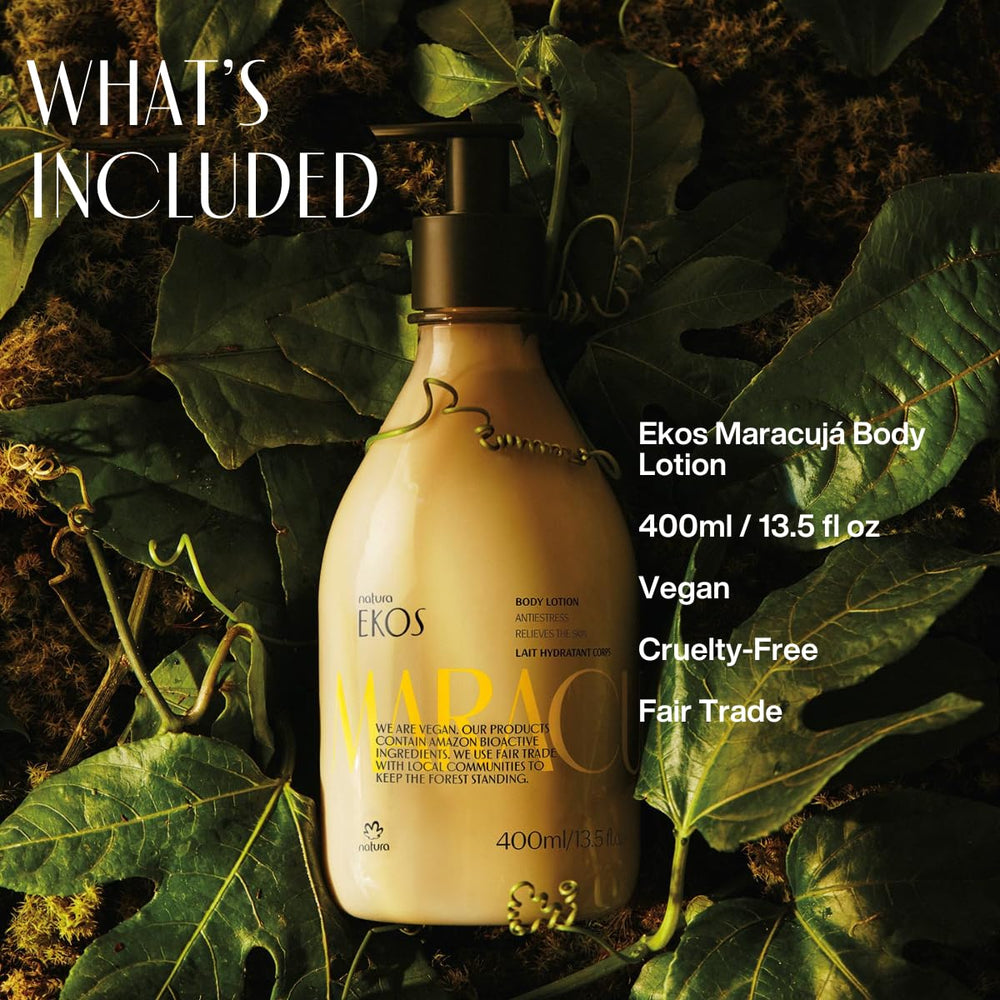 Natura Ekos Passion Fruit lotion pump cap enables easy, mess-free application