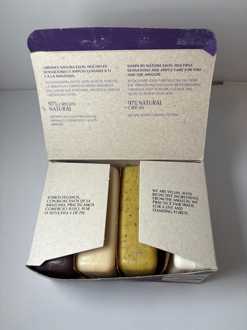 Natura Exfoliating Bar Soap Set Brazilian beauty secrets concept with natural ingredients