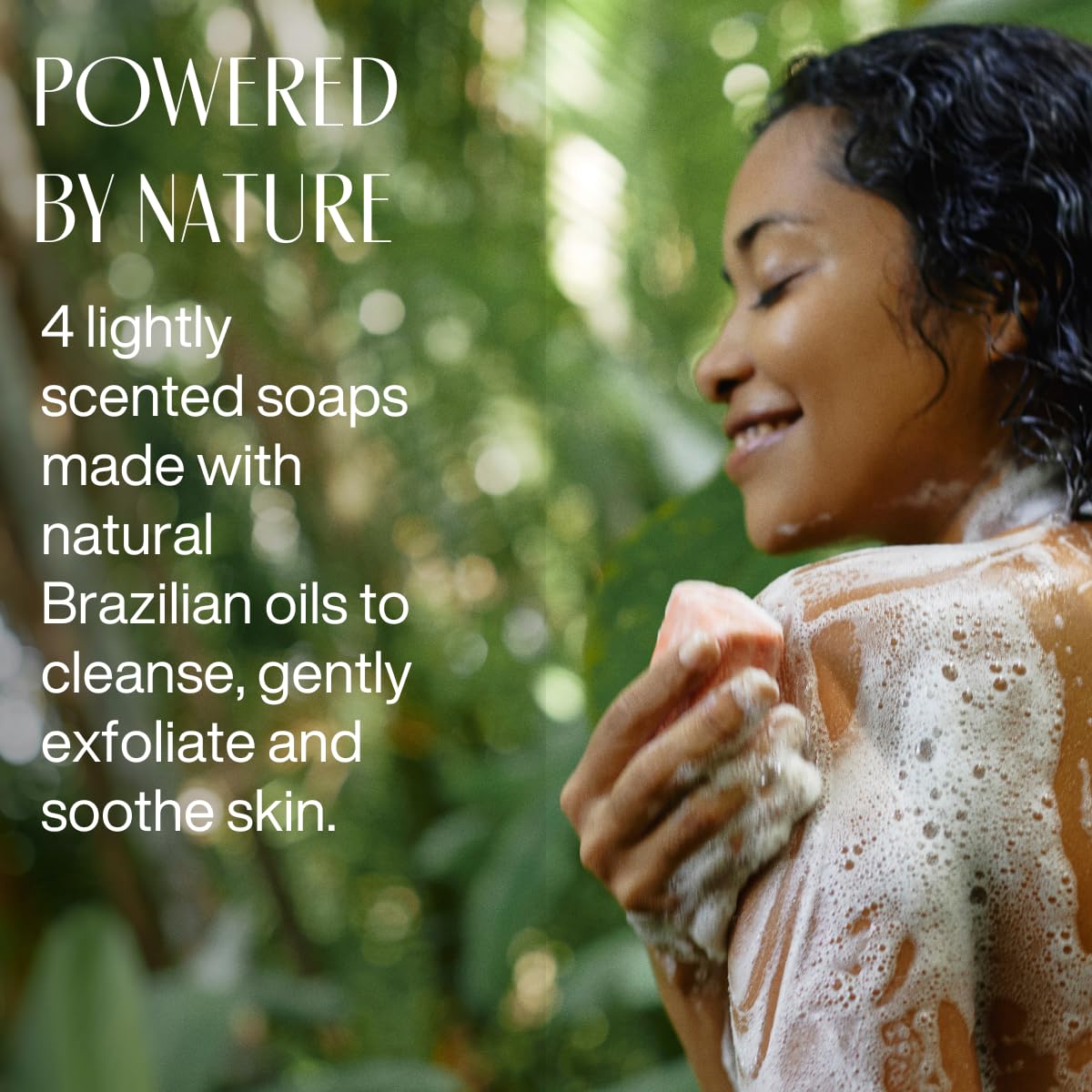 Natura Exfoliating Bar Soap Set Creamy lather action in shower