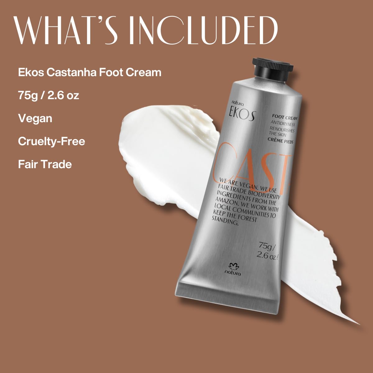 Natura foot cream being applied to dry heels for softened skin.
