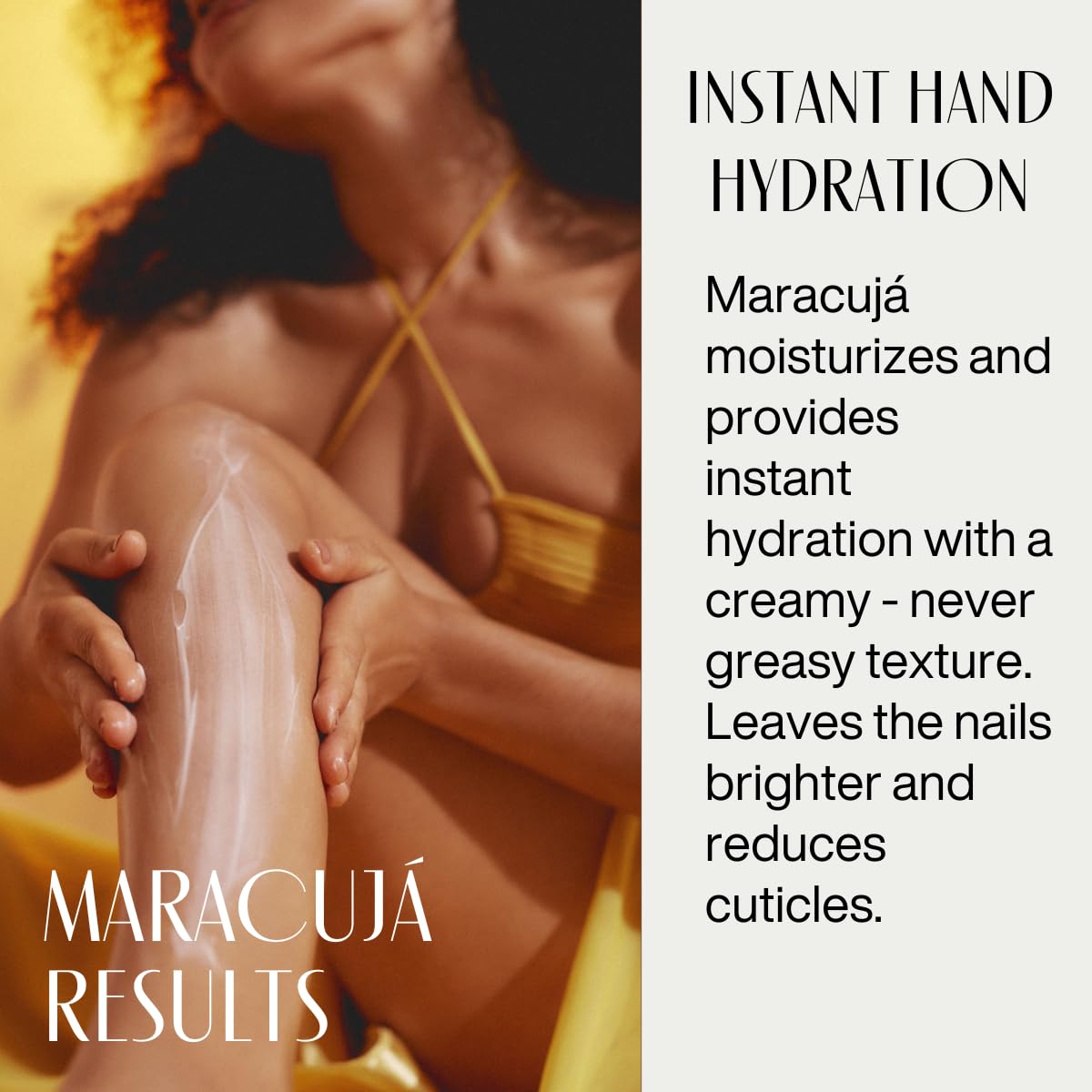 Natura Passion Fruit Hand Cream 24-hour hydration concept graphic.