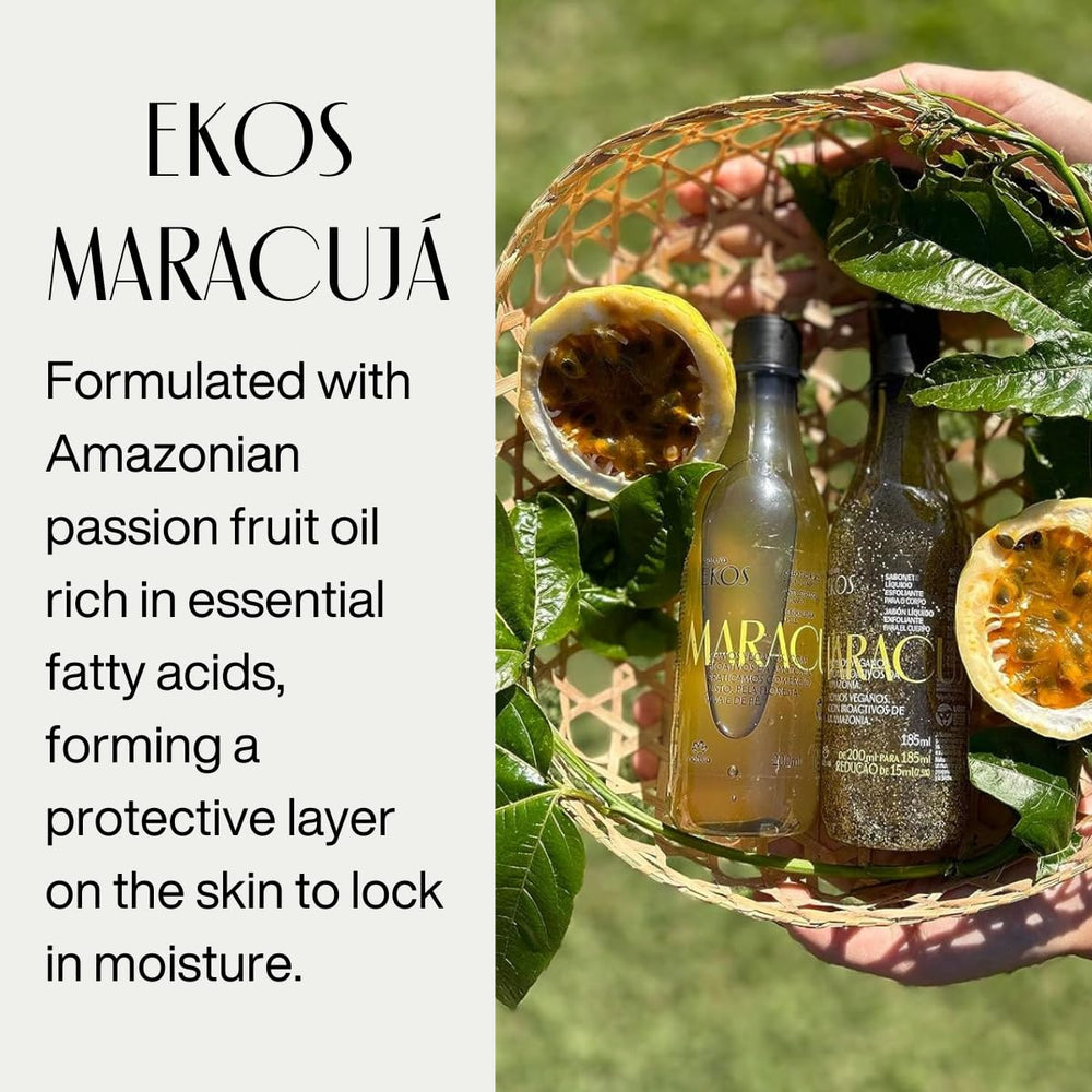 Natura Passion Fruit triple phase application-dry-skin absorption without greasy residue.