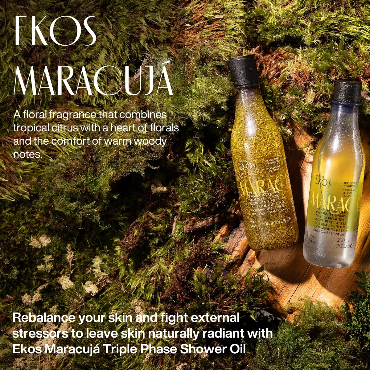 Natura Passion Fruit triple phase application-wet-skin ready for even spread after shower.