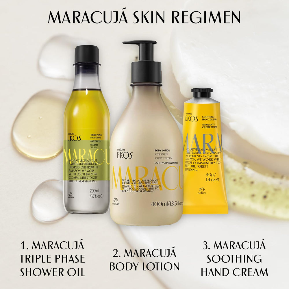 Natura Passion Fruit triple phase vegan-cruelty-free positioning ethical Brazilian skincare.