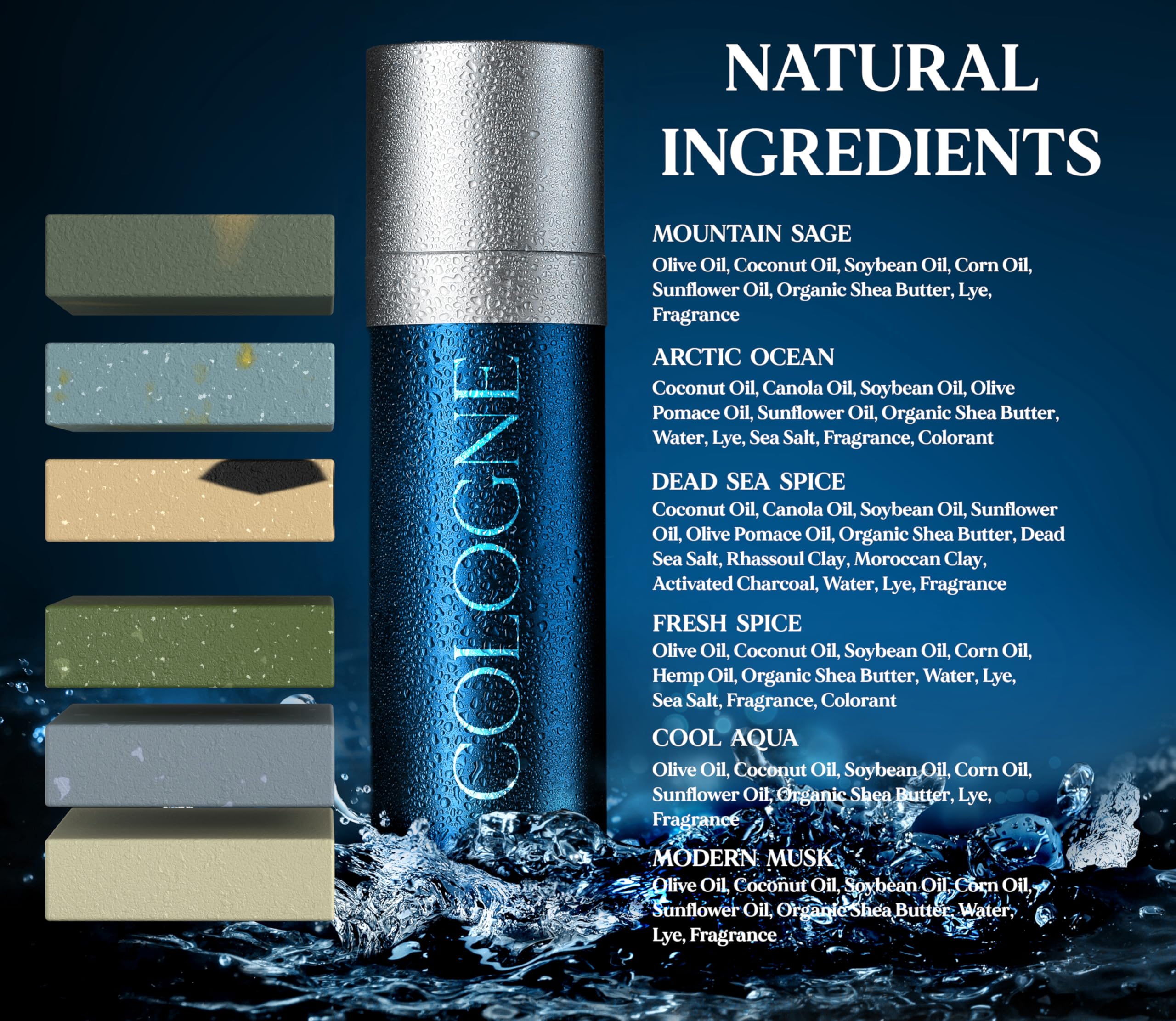Natural American Men’s Soap USA handmade bar shows craftsmanship and premium natural care.