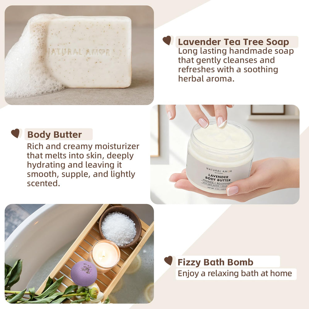 Natural Amor Los Angeles lavender spa bath salt helps unwind with a soothing soak.