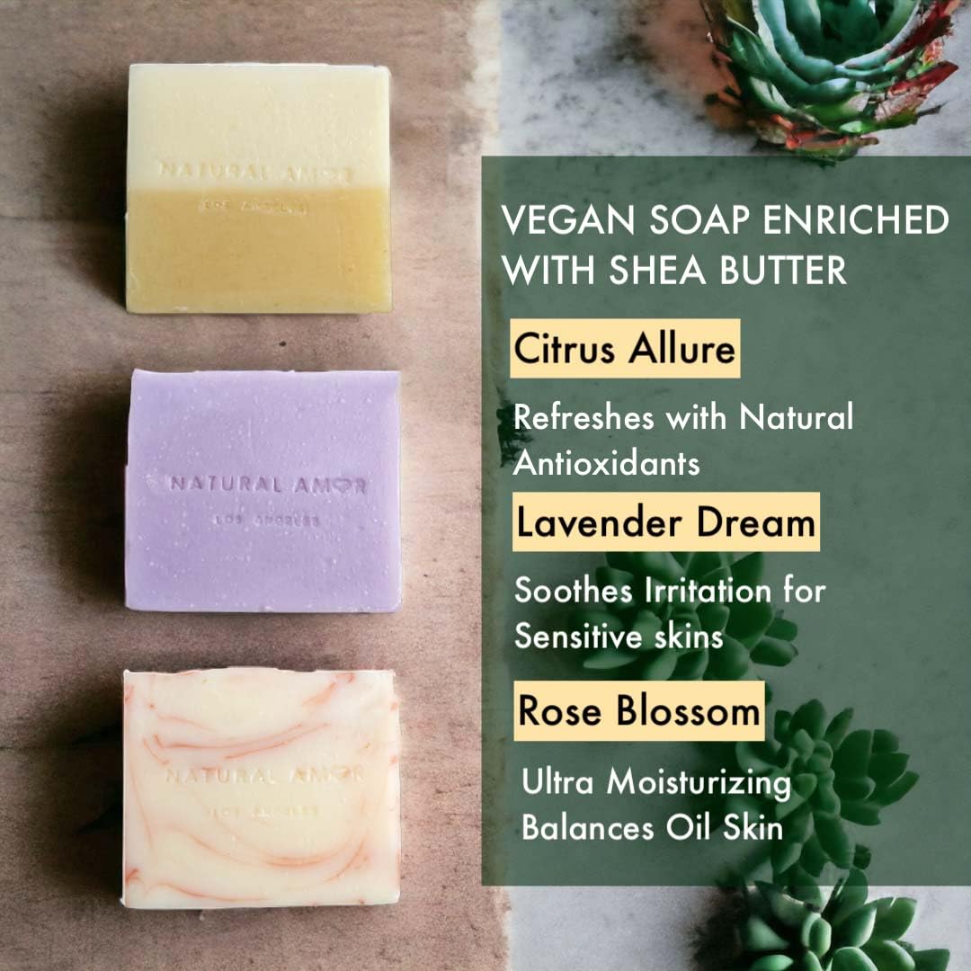 Natural Amor Los Angeles rose soap bar highlights soothing aroma for daily spa-like rituals