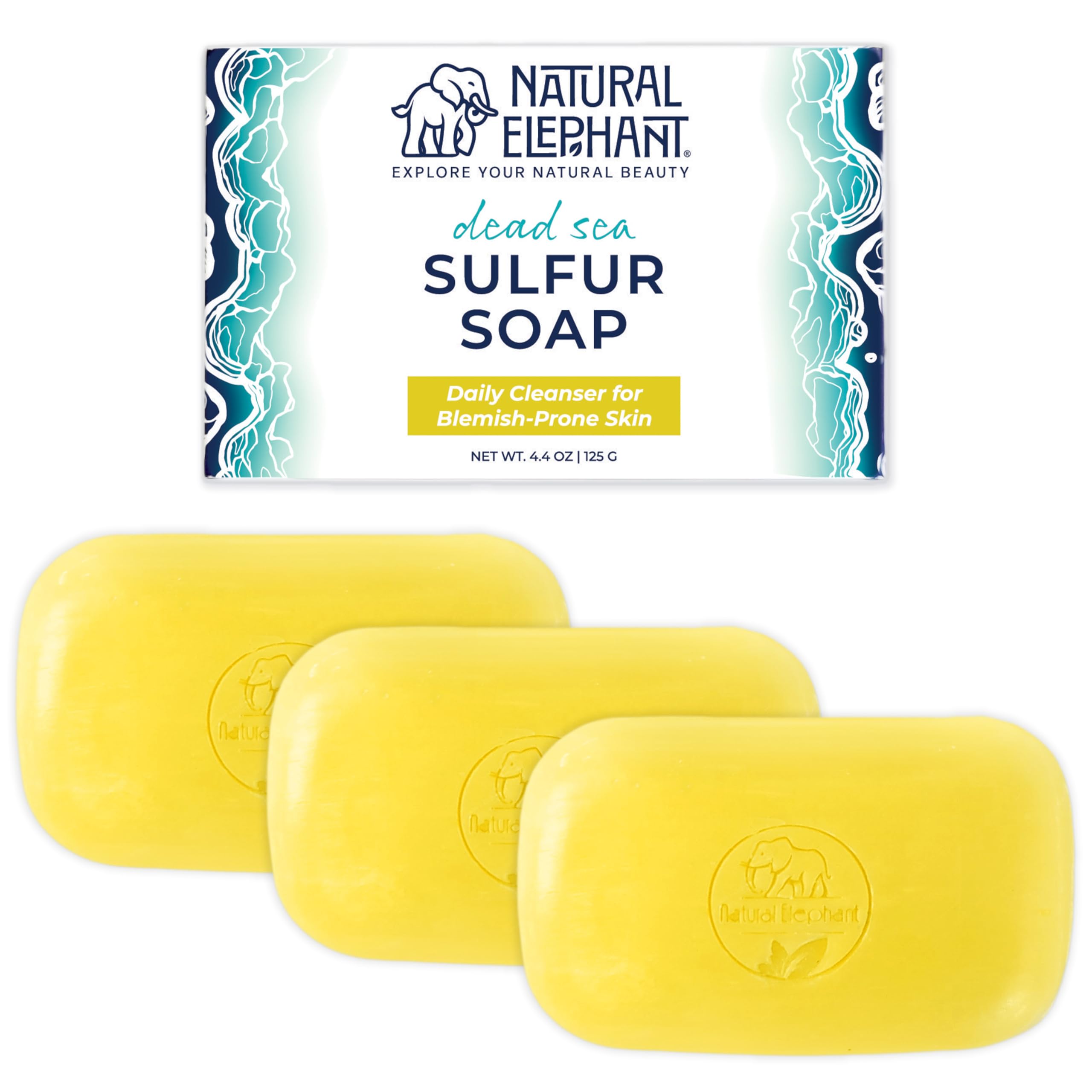 Natural Elephant Dead Sea sulfur soap foamy lather for gentle cleansing.