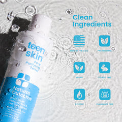 Natural Outcome toner demonstrates pore tightening for smoother teen skin.