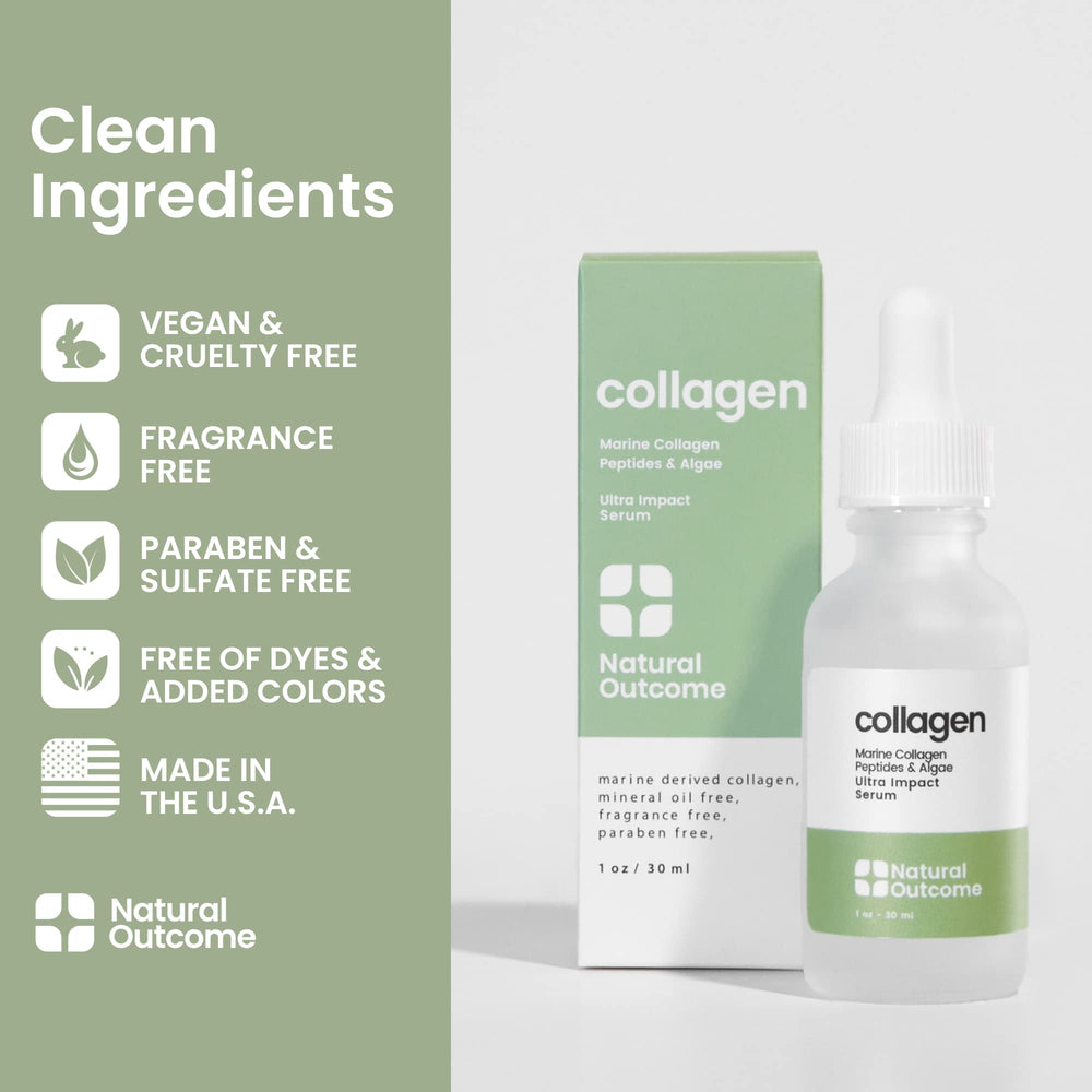 Natural Outcome collagen peptide serum ingredients algae plankton highlight marine-derived actives for anti-aging support