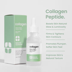 Natural Outcome collagen peptide serum pump application demonstrates precise, mess-free dispensing