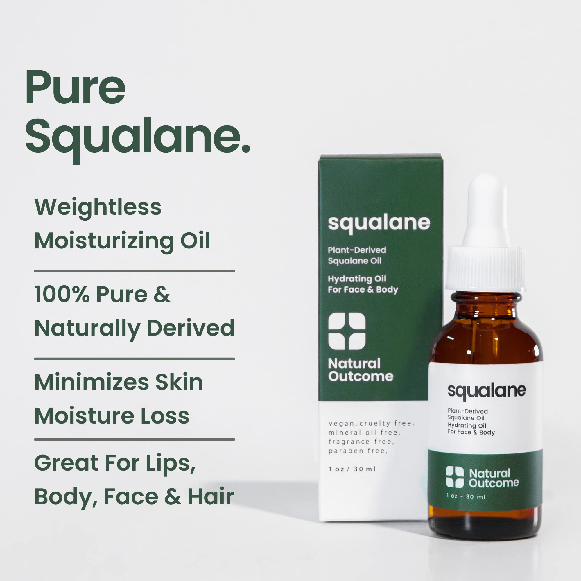 Natural Outcome Pure Squalane Oil on body for deep moisture.