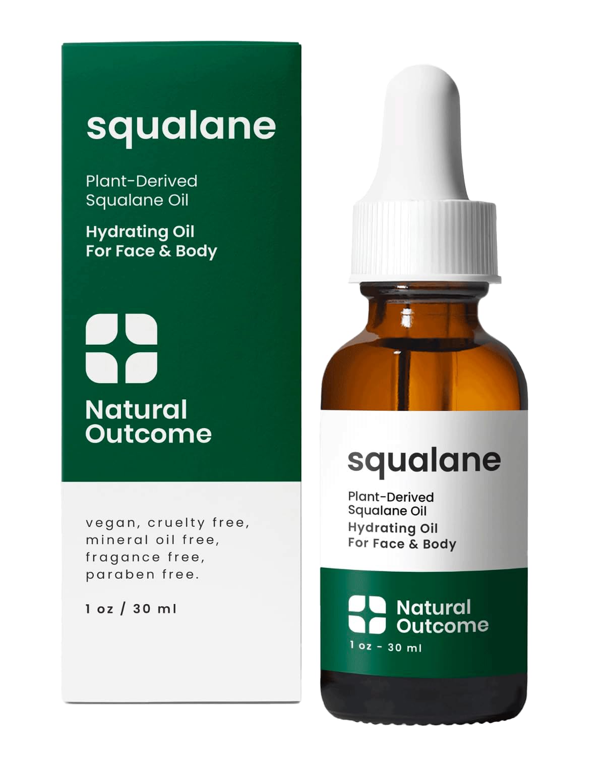 Natural Outcome Pure Squalane Oil on face for weightless hydration.