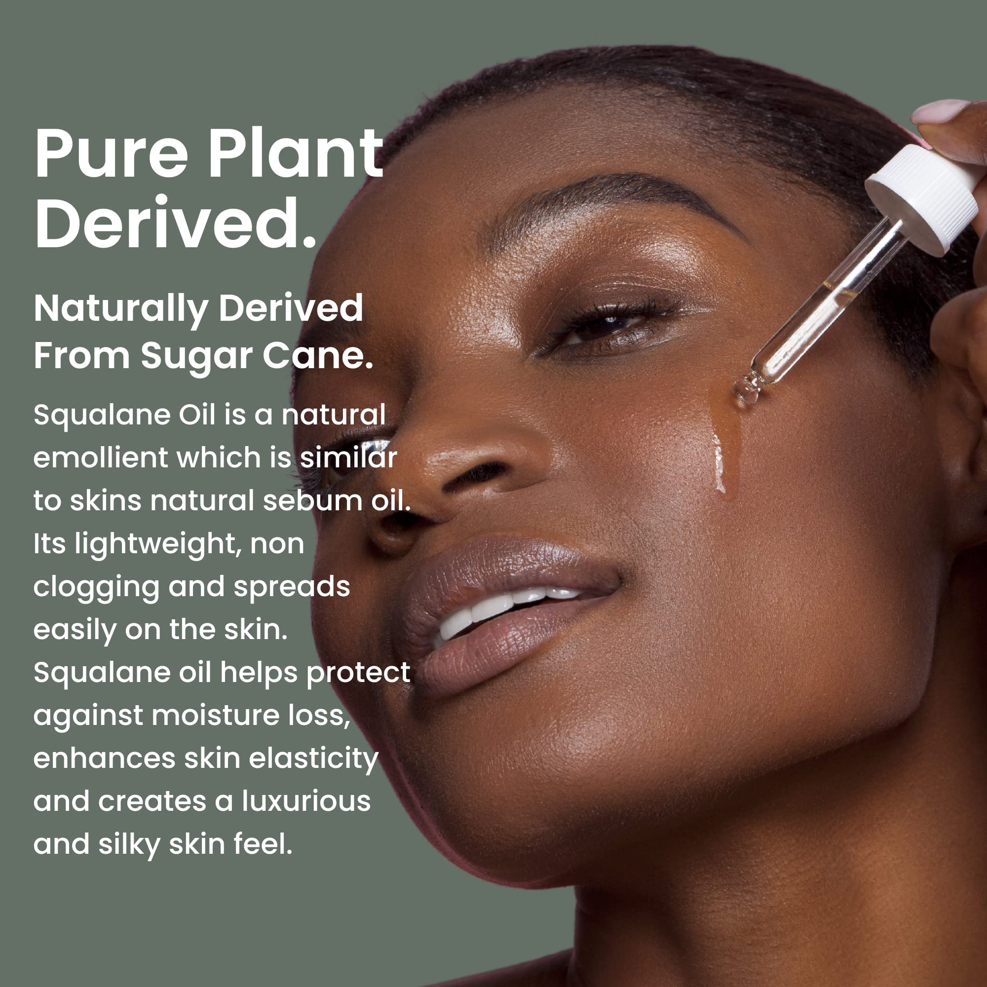 Natural Outcome Pure Squalane Oil absorbing quickly for daily moisture.