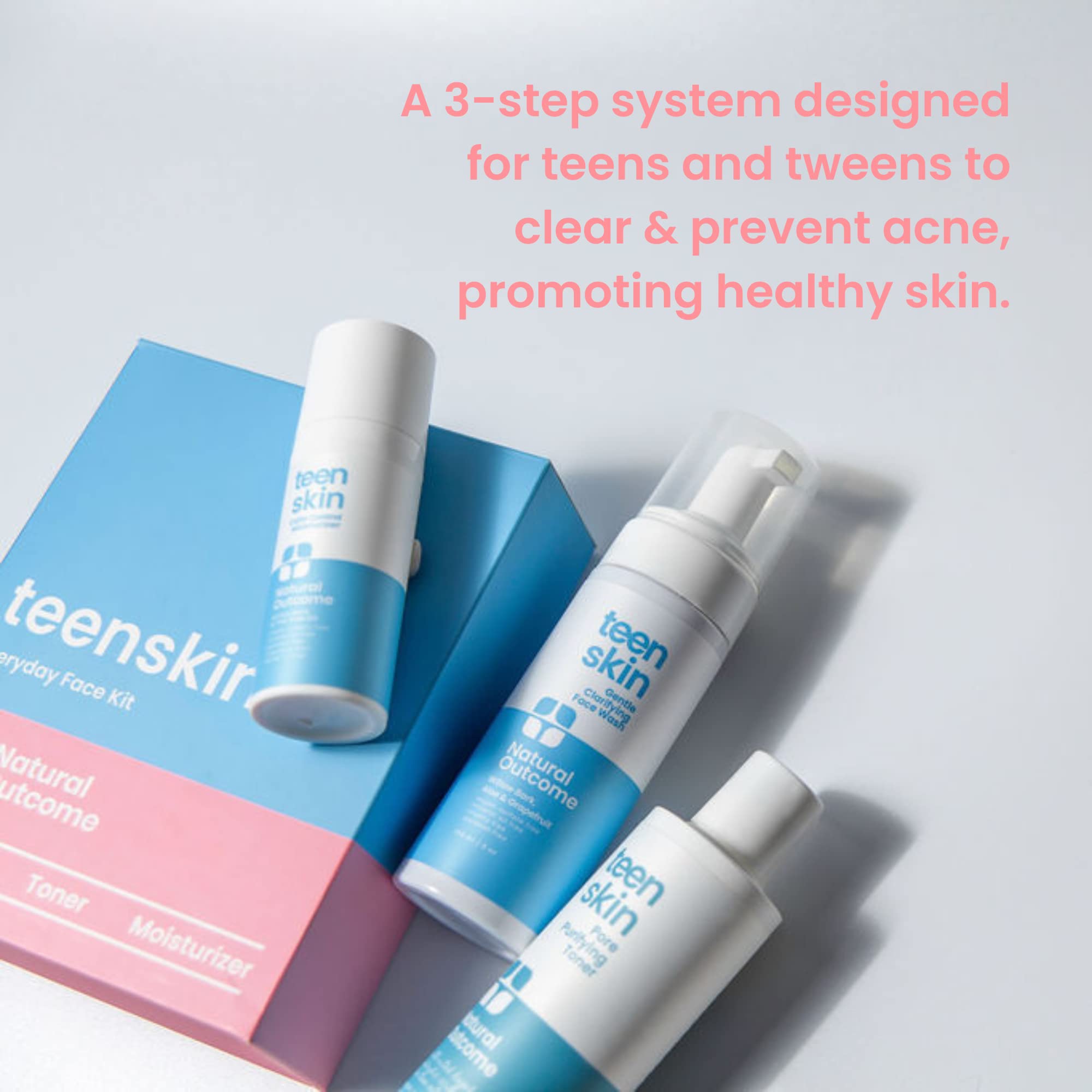 Natural Outcome Teen Skin close-up highlighting balanced hydration after routine